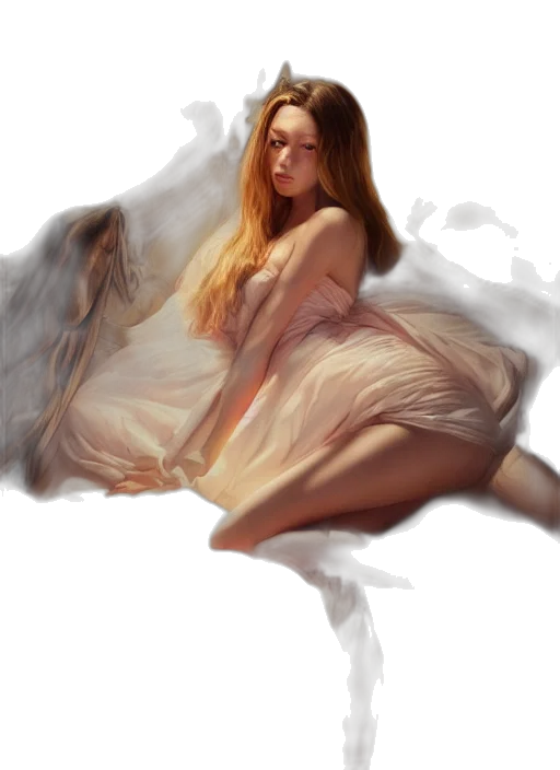 dress, dragon, photorealistic, oil painting transparent PNG cut-out