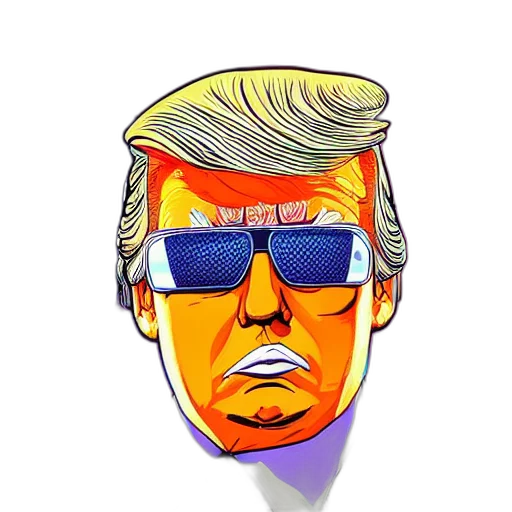 mask, face, cartoon, vaporwave, comic book art, pixel art, golden, portrait transparent PNG cut-out