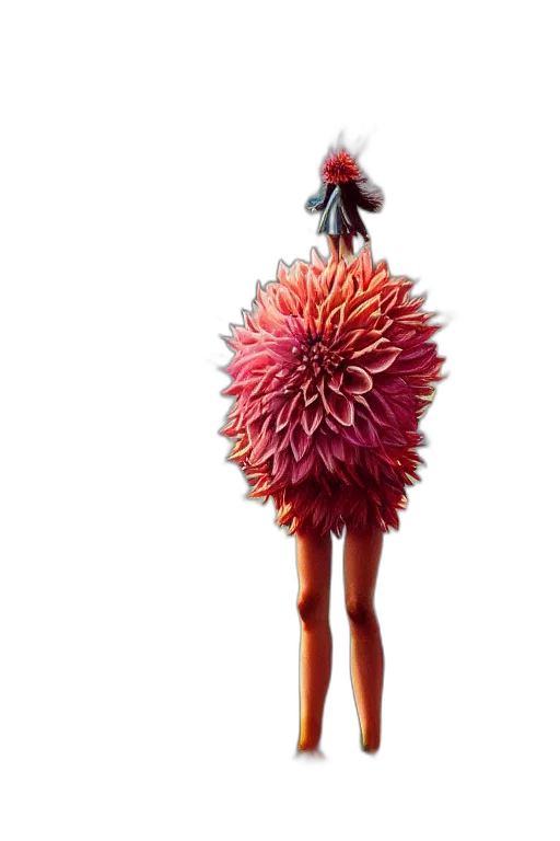 hair, flower, animal, creature, concept art, 3d render, closeup, giant transparent PNG cut-out