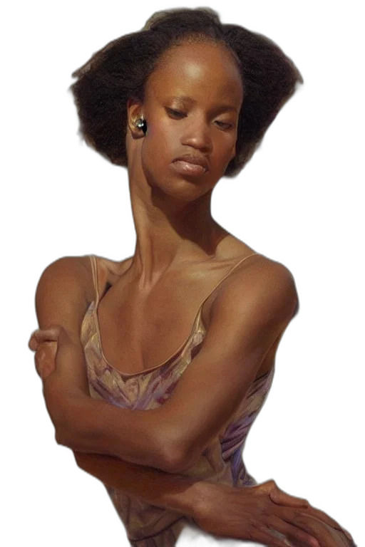 jewelry, dress, face, hair, photorealistic, oil painting, concept art, fantasy art transparent PNG cut-out
