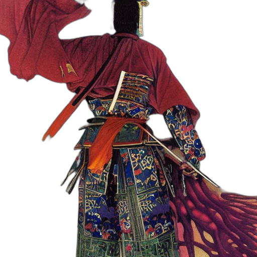 dress, staff, mask, umbrella, concept art, fantasy art, photorealistic, oil painting transparent PNG cut-out
