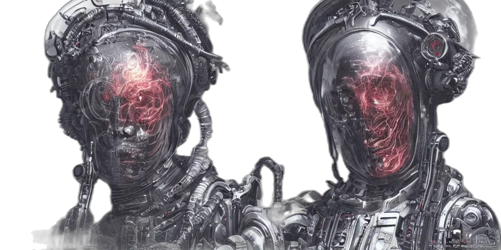 robot, concept art, cyberpunk, 3d render, comic book art, outer space, space, gods transparent PNG cut-out