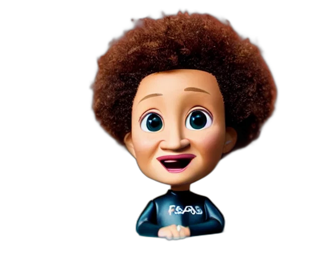 face, hair, 3d render, cartoon, wanda, sykes, figurine, pixar transparent PNG cut-out