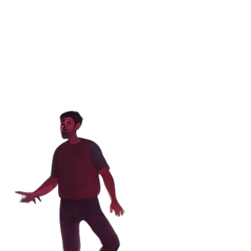 jacket, staff, face, robot, concept art, pixel art, 3d render, cartoon transparent PNG cut-out