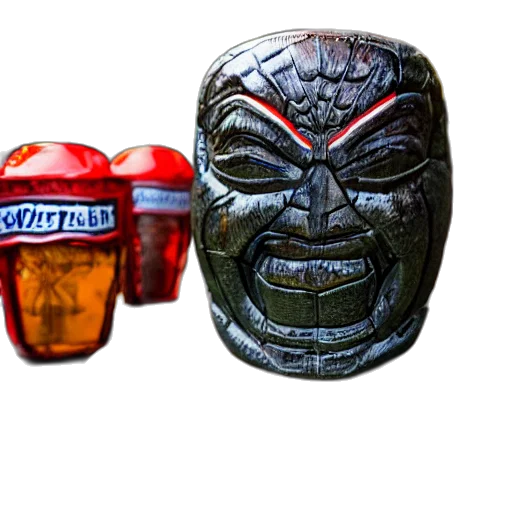 mask, face, bottle, 3d render, photorealistic, concept art, closeup, capture transparent PNG cut-out