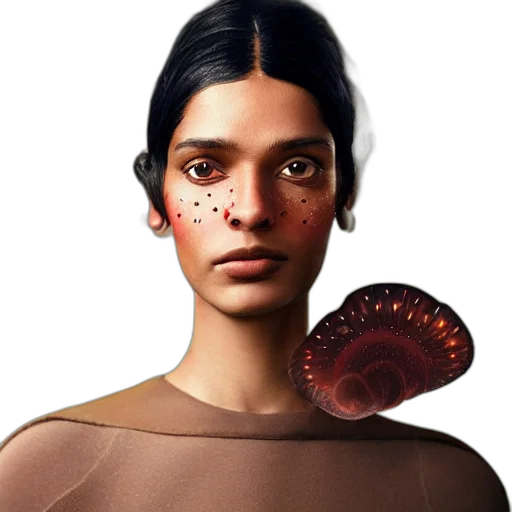 face, mask, jewelry, hair, concept art, photorealistic, fantasy art, 3d render transparent PNG cut-out