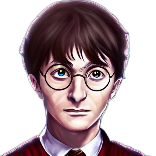 face, staff, pixel art, comic book art, cartoon, photorealistic, portrait, harry transparent PNG cut-out