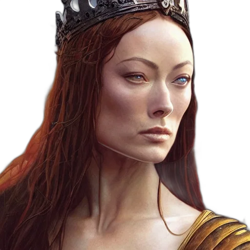 crown, face, jewelry, fantasy art transparent PNG cut-out