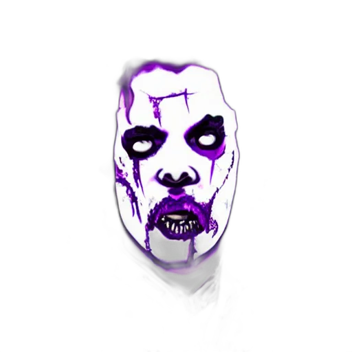 mask, concept art, 3d render, photorealistic, fantasy art, zombie, prince, purple transparent PNG cut-out