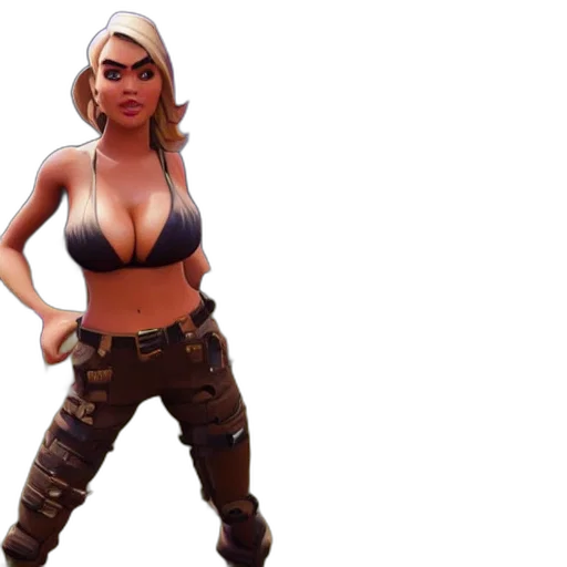 weapon, jacket, concept art, 3d render, pixel art, kate, upton, fortnite transparent PNG cut-out