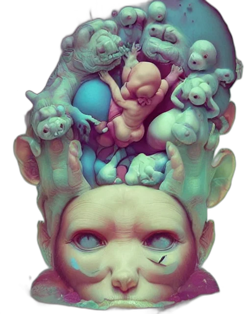 creature, face, mask, concept art transparent PNG cut-out