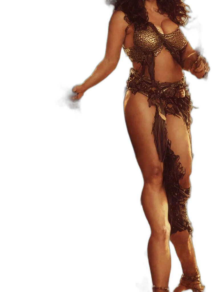 dress, staff, hair, creature transparent PNG cut-out