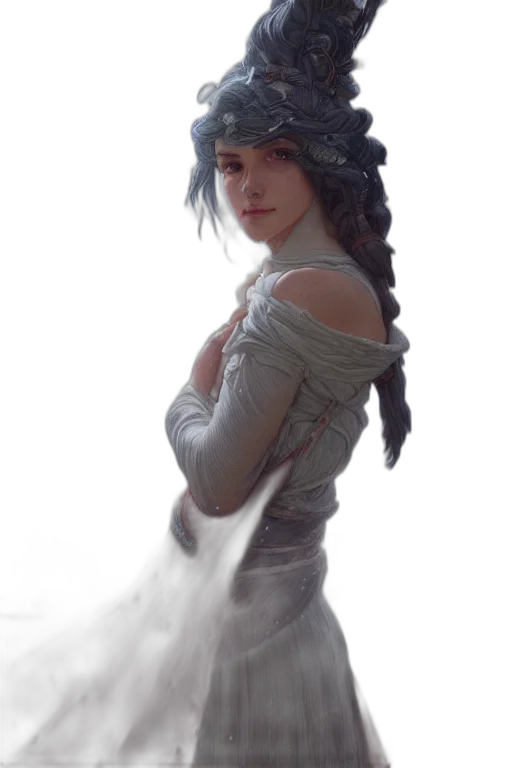 dress, hat, dragon, crown, fantasy art, photorealistic, concept art, oil painting transparent PNG cut-out