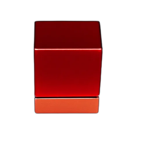furniture, jewelry, crown, 3d render, red, metallic, cube transparent PNG cut-out