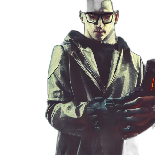 jacket, robot, weapon, concept art transparent PNG cut-out