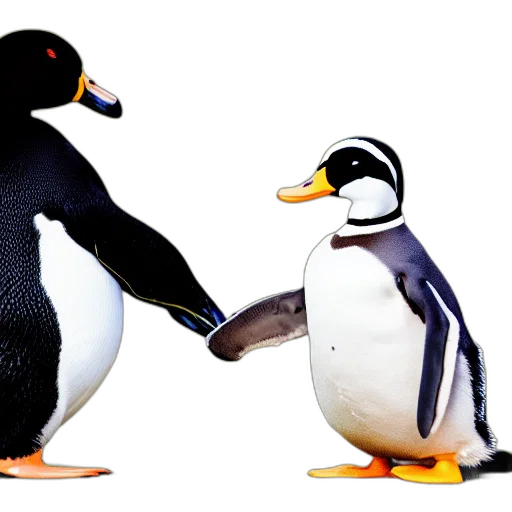 animal, 3d render, concept art, snow, monochrome, duck, boxing, penguin transparent PNG cut-out