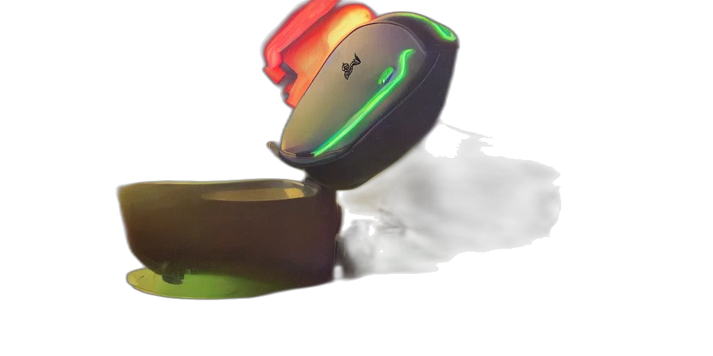 hat, mask, robot, weapon, 3d render, concept art, photorealistic, vaporwave transparent PNG cut-out