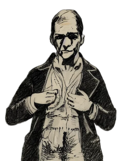 jacket, mask, staff, face transparent PNG cut-out
