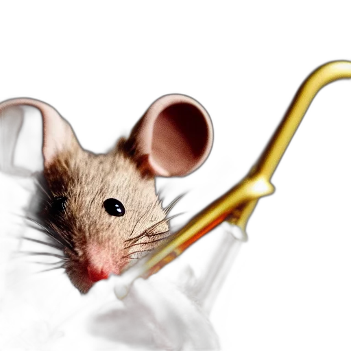 animal, staff, photorealistic, 3d render, concept art, cartoon, mouse, playing transparent PNG cut-out