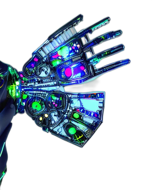 robot, weapon, cyberpunk, 3d render transparent PNG cut-out