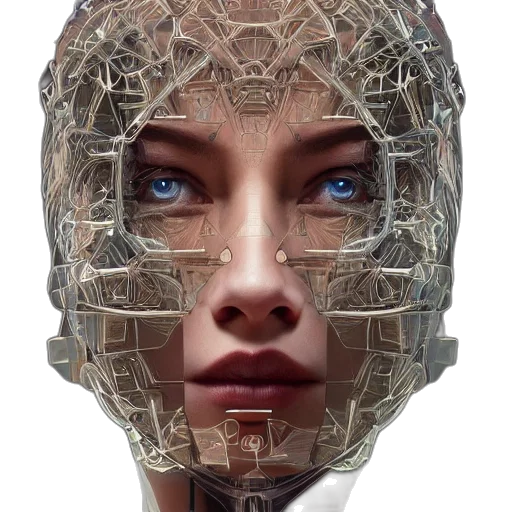 robot, face, mask, crown transparent PNG cut-out