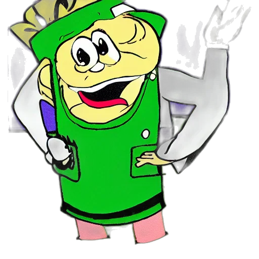 staff, jacket, robot, crown, cartoon, concept art, 3d render, pixel art transparent PNG cut-out