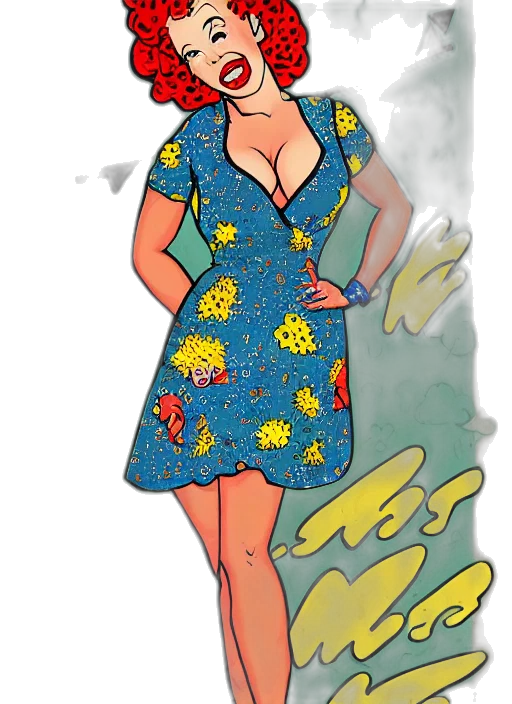 dress, comic book art, cartoon, concept art transparent PNG cut-out