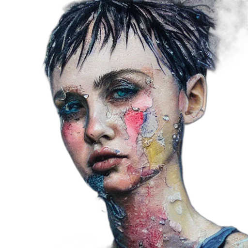 face, mask, hair, dress, photorealistic, concept art, watercolor, oil painting transparent PNG cut-out