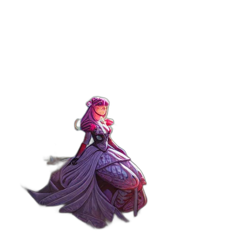dress, crown, creature, weapon, concept art, pixel art, 3d render, fantasy art transparent PNG cut-out