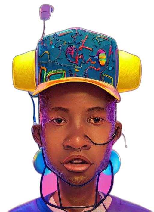 face, hat, crown, mask, cartoon, concept art, 3d render, photorealistic transparent PNG cut-out