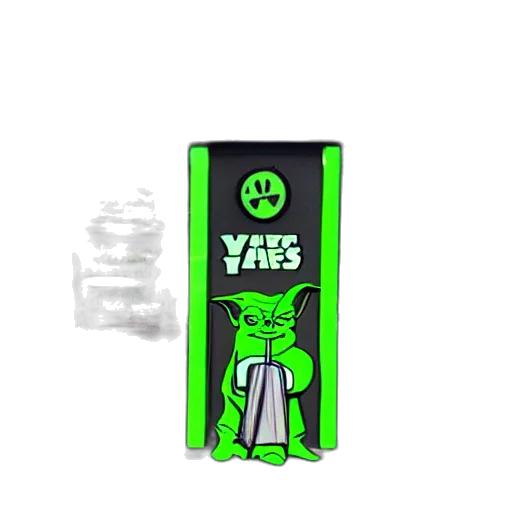 3d render, green, yoda, themed, vape, bong, shop, exterior transparent PNG cut-out