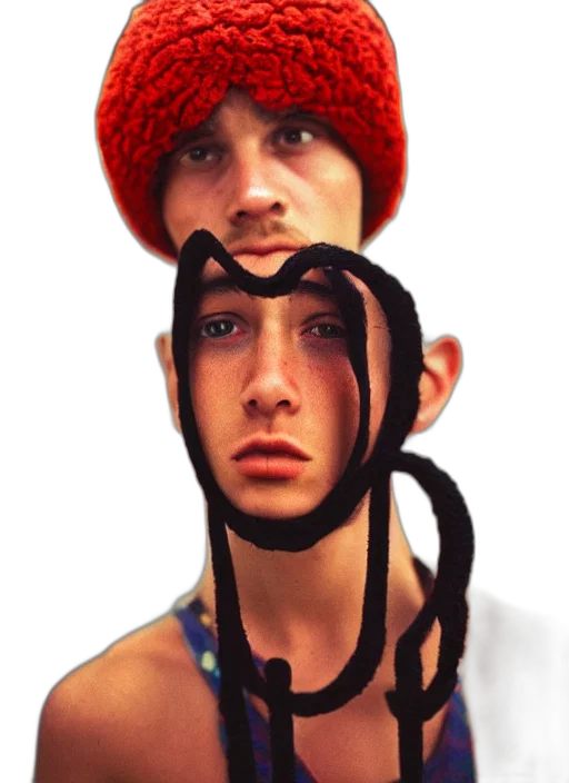 hat, mask, face, hair, photorealistic, 3d render, concept art, cyberpunk transparent PNG cut-out