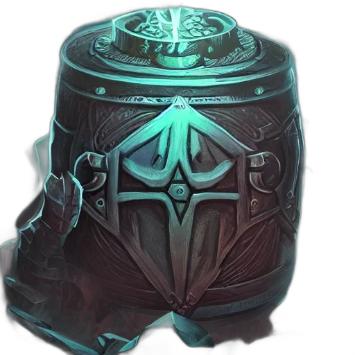 crown, mask, bottle, robot, concept art, fantasy art, 3d render, magic transparent PNG cut-out