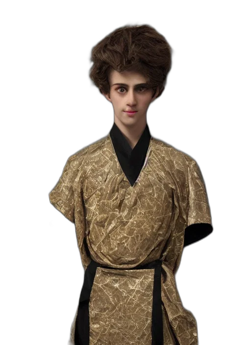 hair, jacket, dress, staff transparent PNG cut-out