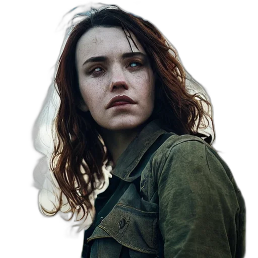 jacket, face, hair, weapon transparent PNG cut-out