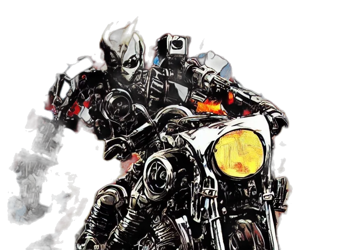 comic book art, concept art, cyberpunk, fantasy art transparent PNG cut-out