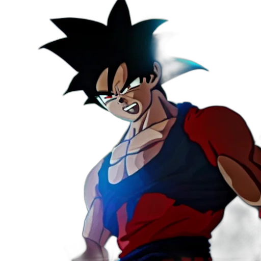 concept art, anime, comic book art, cartoon, dark, son, goku, watching transparent PNG cut-out