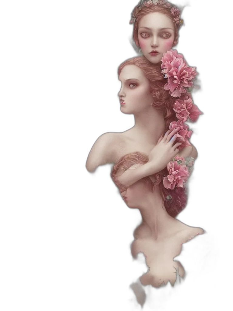dress, crown, flower, jewelry, photorealistic, concept art, fantasy art, oil painting transparent PNG cut-out