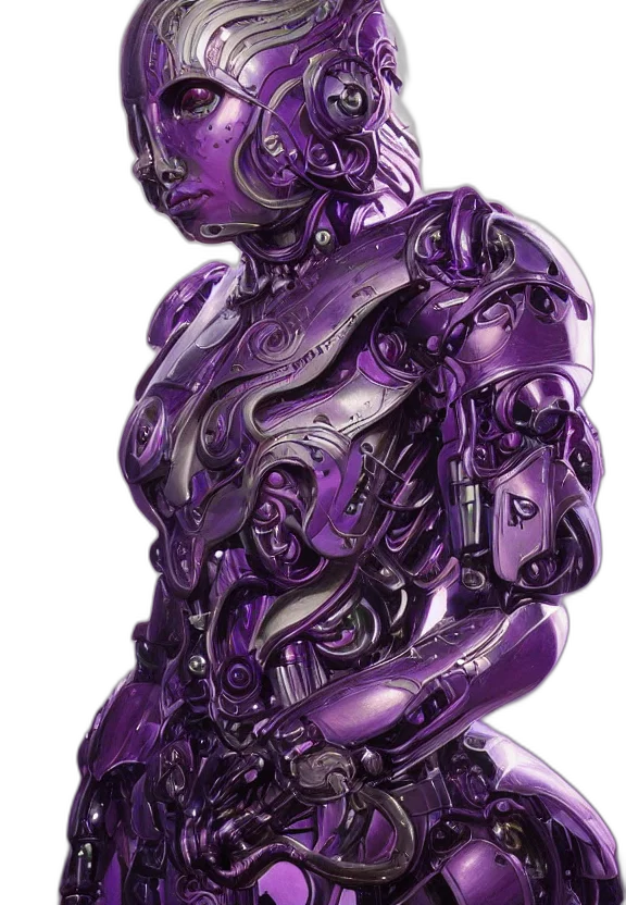robot, jewelry, dress, cyberpunk, 3d render, concept art, fantasy art, perfectly transparent PNG cut-out