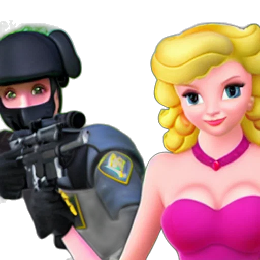 weapon, robot, concept art, 3d render, cartoon, pixel art, princess, peach transparent PNG cut-out