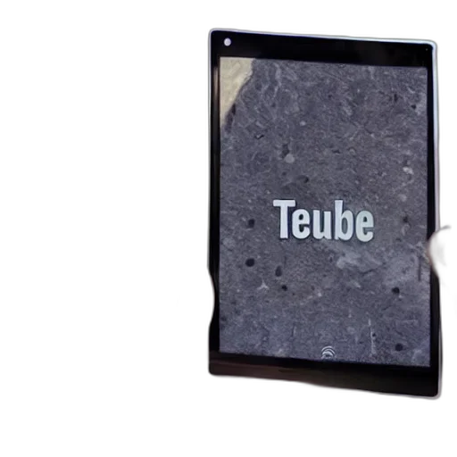 3d render, youtube, tech, reviewer, unboxes, stone, tablet transparent PNG cut-out
