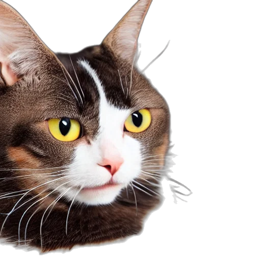 animal, face, creature, photorealistic, 3d render, cat, goofy transparent PNG cut-out