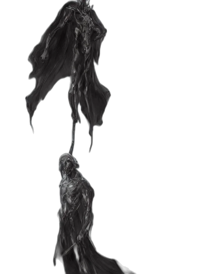 dress, hair, staff, mask transparent PNG cut-out