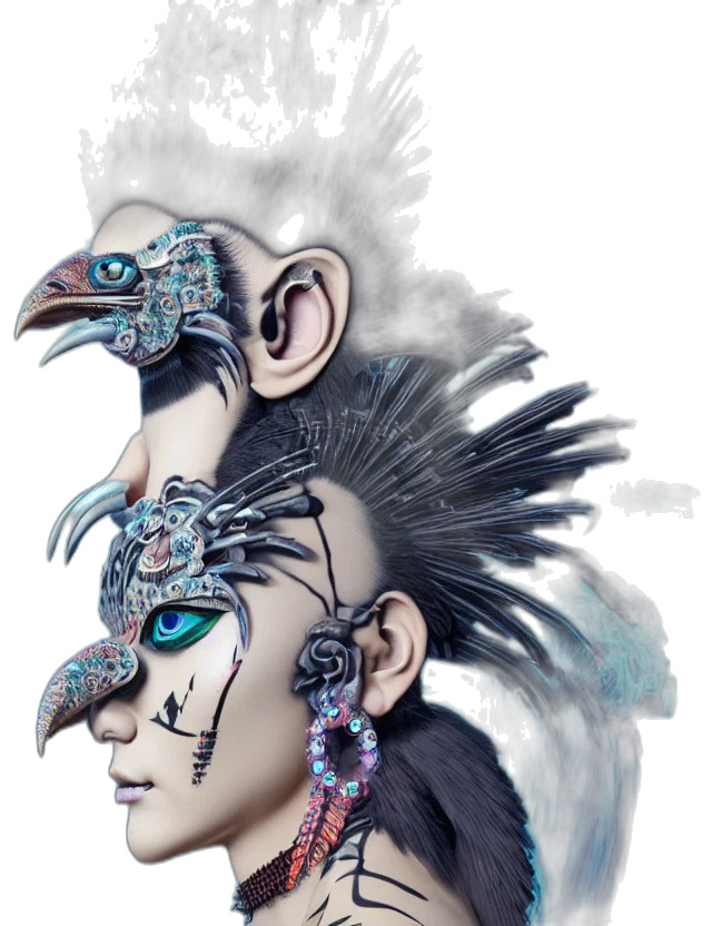 mask, face, concept art, fantasy art transparent PNG cut-out