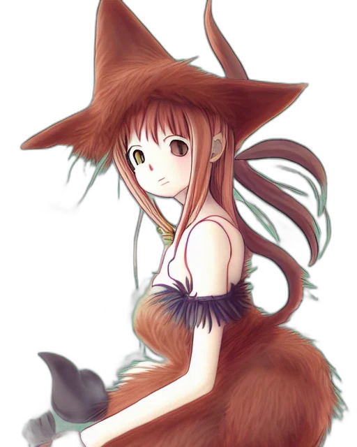 hat, creature, staff, dress, anime, fantasy art, watercolor, pixel art transparent PNG cut-out
