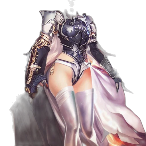 dress, robot, weapon, sword, concept art, fantasy art, cyberpunk, watercolor transparent PNG cut-out