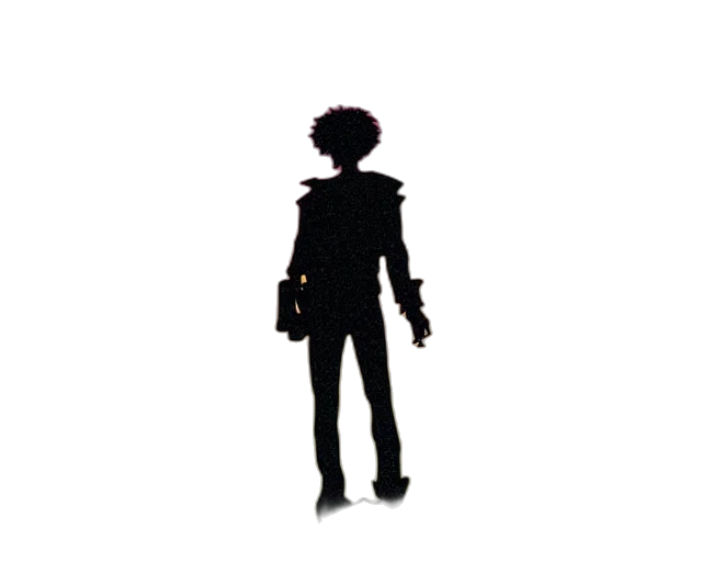 jacket, staff, robot, weapon transparent PNG cut-out
