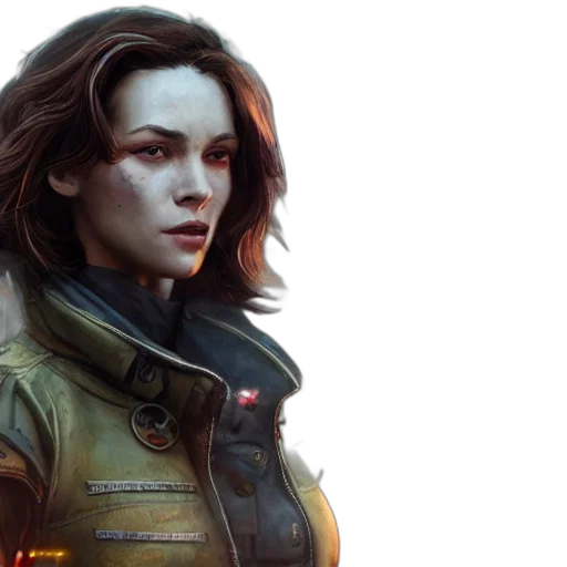 jacket, concept art, cyberpunk, fantasy art, photorealistic, golden, fallout, charismatic transparent PNG cut-out