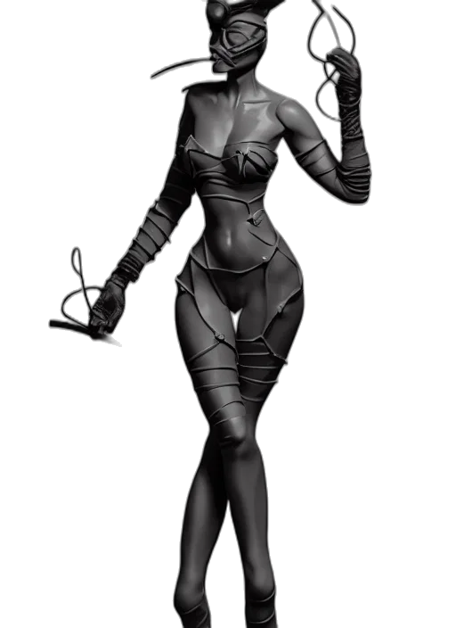 robot, staff, dress, concept art transparent PNG cut-out