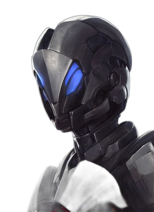 robot, face, mask, 3d render transparent PNG cut-out